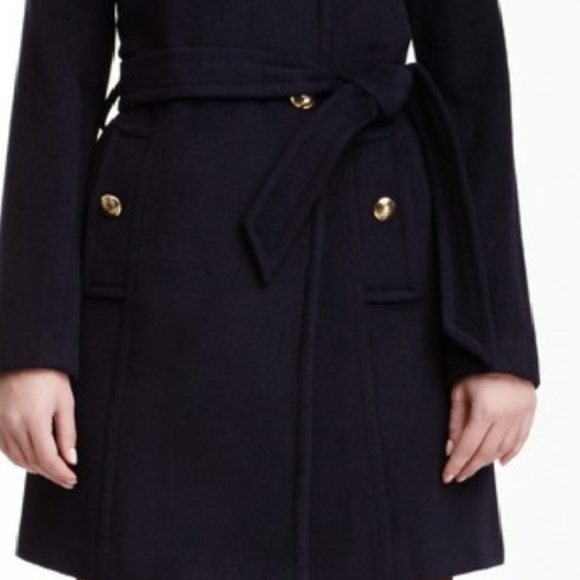 Tahari Izzy Funnel Collar Wool Blend Coat - Picture 13 of 16